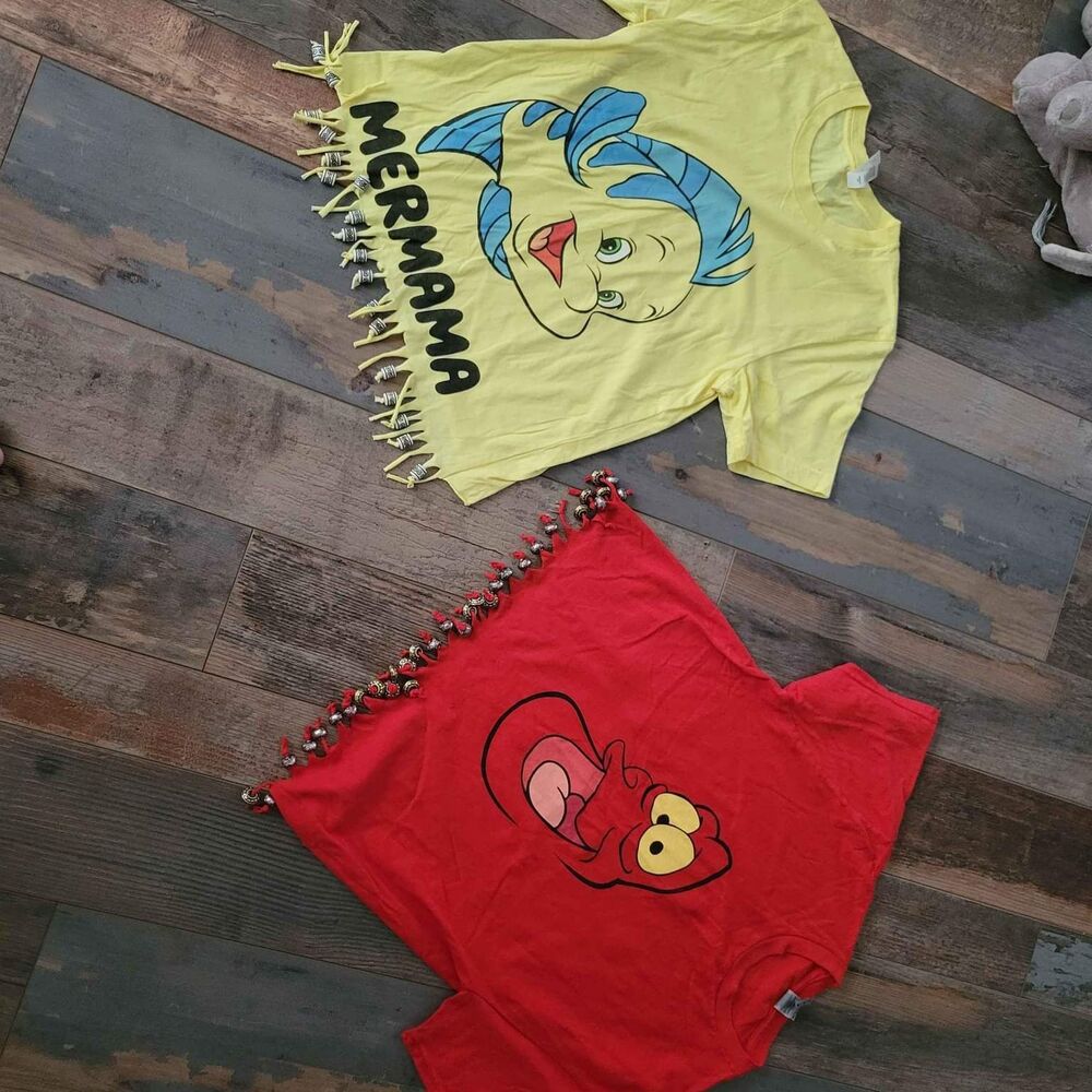 Flounder And Sebastian Shirts Little Mermaid Small And MED  Halloween?